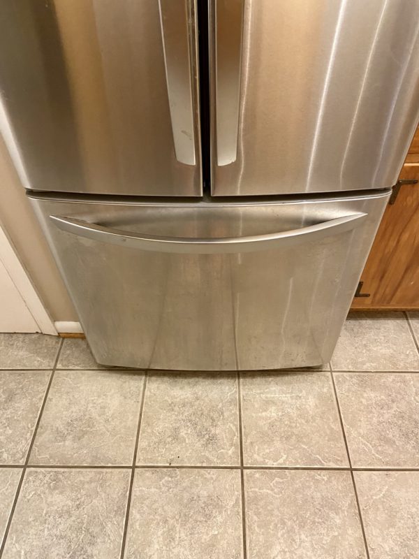 stainless steel freezer.