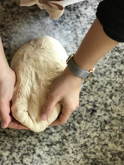 Kristen kneading bread